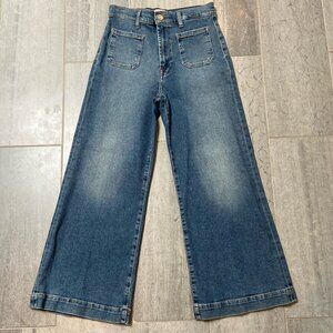 Wide-Leg Blue Jeans